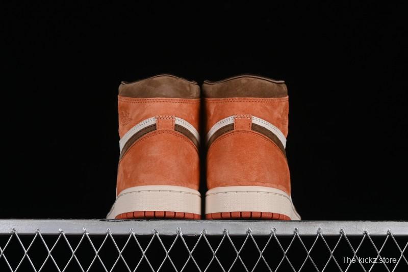 Nike Air Jordan 1 High OG Basketball Shoes in Dusted Clay & Dune Colorway - FQ2941-200