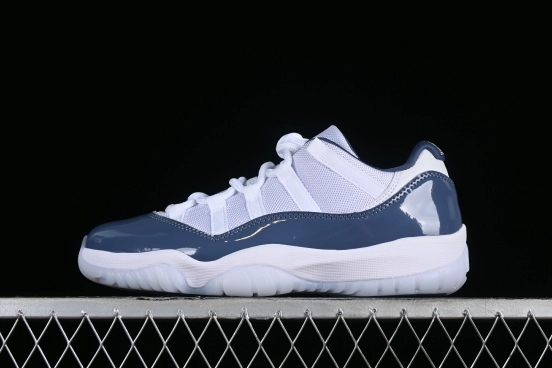 Nike Air Jordan 11 Low "Diffused Blue" Retro Basketball Shoes with Patent Leather Accents - FV5104-104