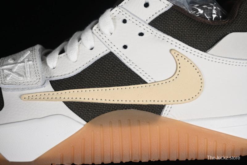 Nike Travis Scott x Jordan Cut The Check AJ1 Basketball Shoes with Velcro Design - FZ8117-100