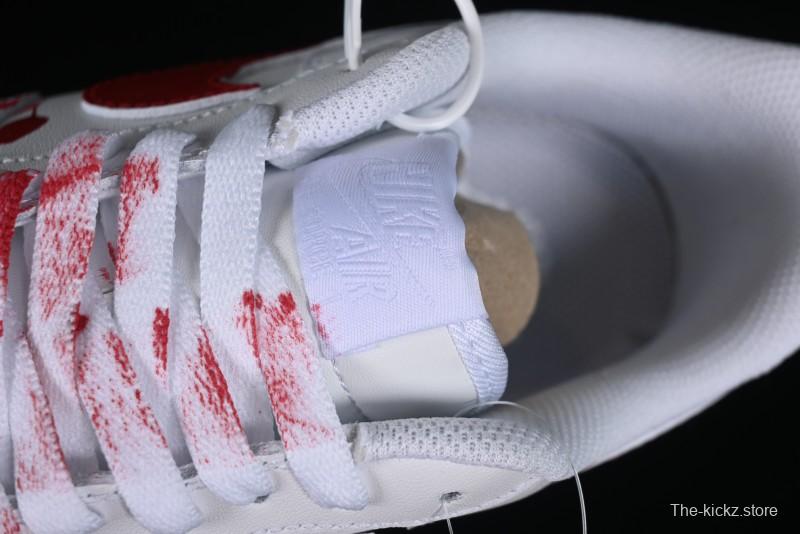 Nike Air Force 1 '07 Low Casual Sneakers with Anime Graffiti Style Crime Scene Design - 315122-211