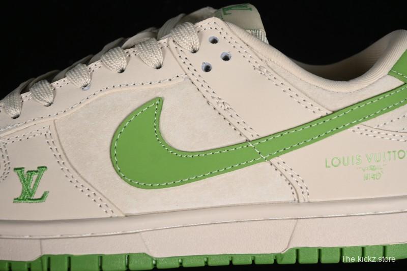 Nike SB Dunk Low LV Collaboration - Emerald City Anniversary High-End Custom Low-Top Casual Skate Shoes - XB3802-345