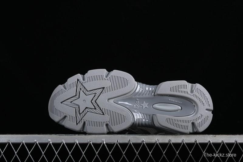 Dior Chrono Round Toe Lace-Up Lifestyle Casual Running Sneakers - 59K GREY