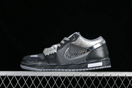 Nike Air Jordan 1 Low AJ1 Panda Prank Modern Gray Silver Black Low-top Casual Sneakers - 553560-053