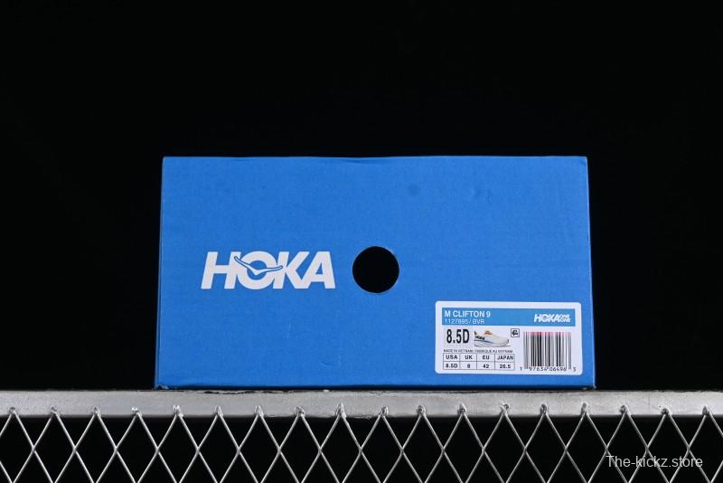 HOKA ONE ONE Clifton 9 Lightweight Knit Mesh Running Shoes with Enhanced Cushioning - 1127895 BVR