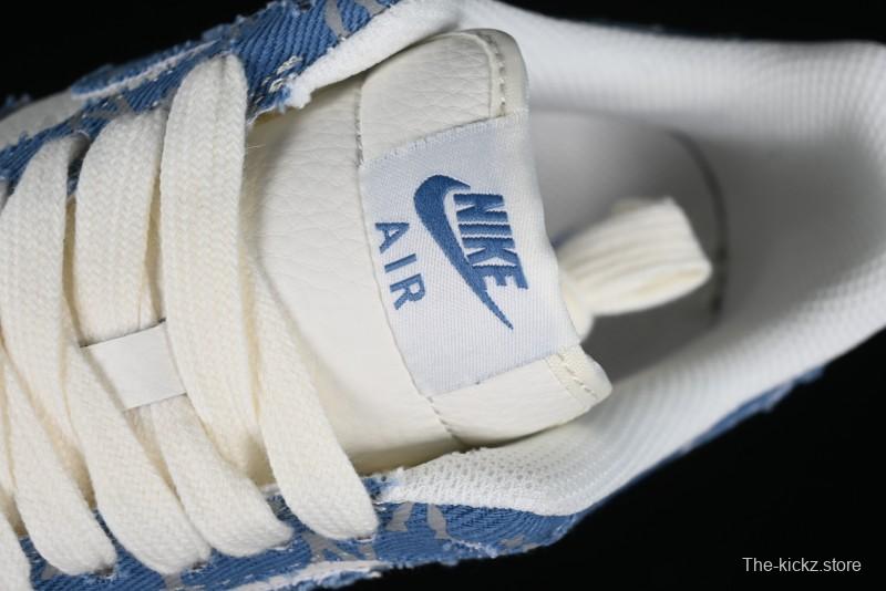 Nike Air Force 1 '07 Low LV Collaboration - Denim Double Swoosh Low-Top Casual Sneakers - HD1968-028