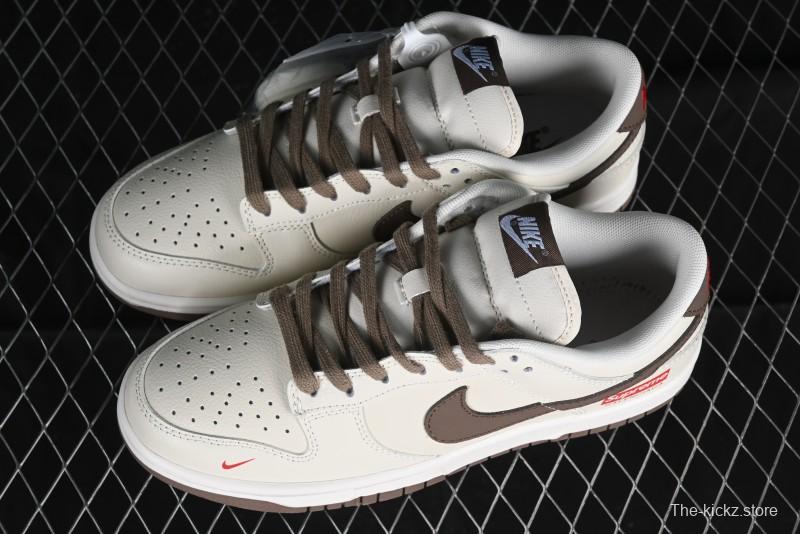 Nike Supreme x SB Dunk Low Collaboration - Military Green Anniversary High-End Custom Low-Top Casual Skate Shoes - XD1688-001