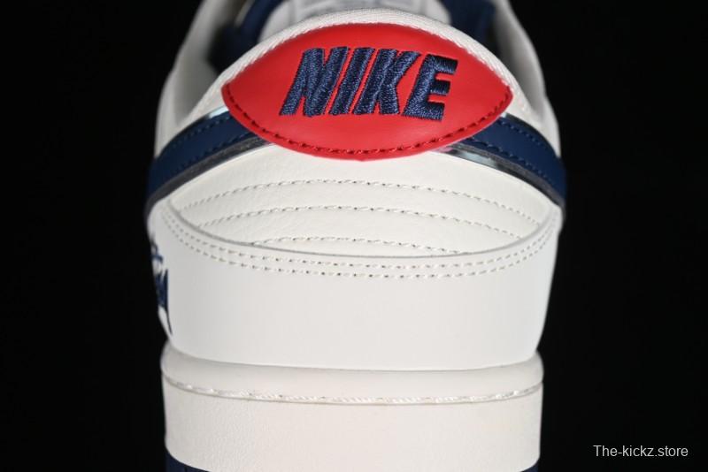 Stussy x Nike SB Dunk Low Anniversary Custom Sneakers with Blue Swoosh - DQ1098-379