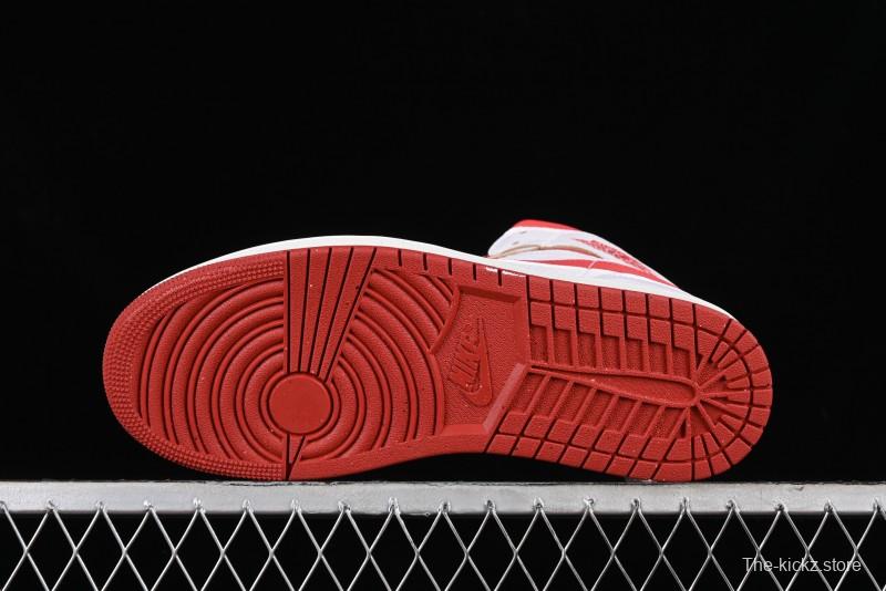 Nike Air Jordan 1 Mid Basketball Shoes in White/Orange/Red - FJ3458-160