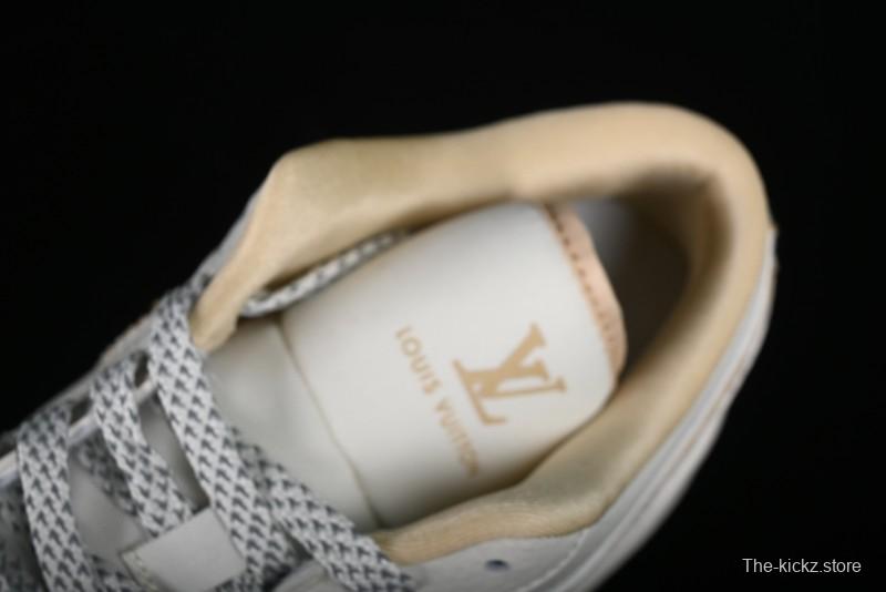 Nike Air Jordan 1 Low AJ1 Louis Vuitton Print Khaki Custom High-End Low-Top Basketball Shoes - SJ9950-004