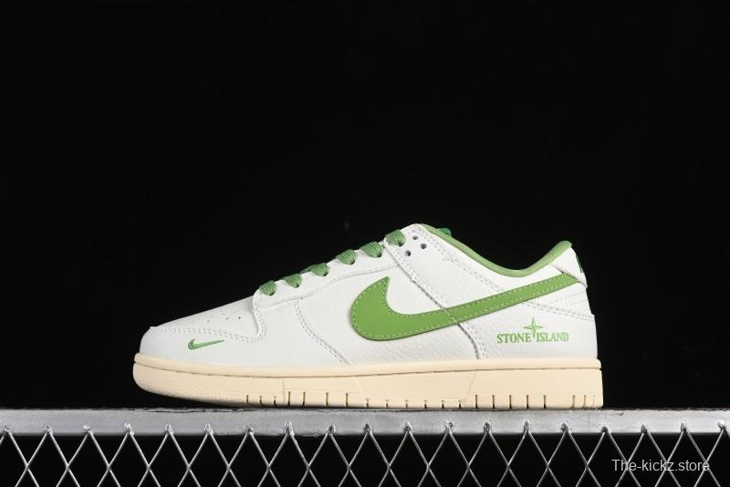 Nike SB Dunk Low Stone Island Collaboration - Spring Green Anniversary High-End Custom Low-Top Casual Sneakers - XB3802-348