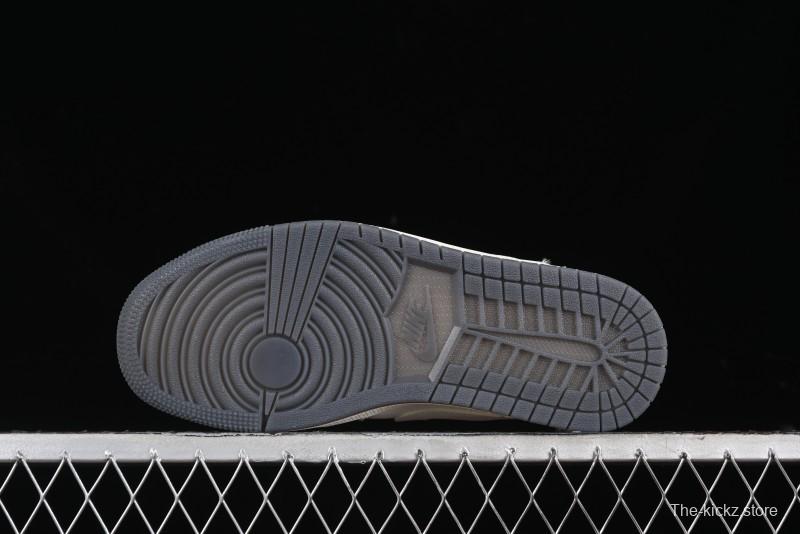 Nike Air Jordan 1 Low Gucci Collaboration - Smoke Grey Pattern High-End Custom Retro Basketball Shoes - DM5688-101