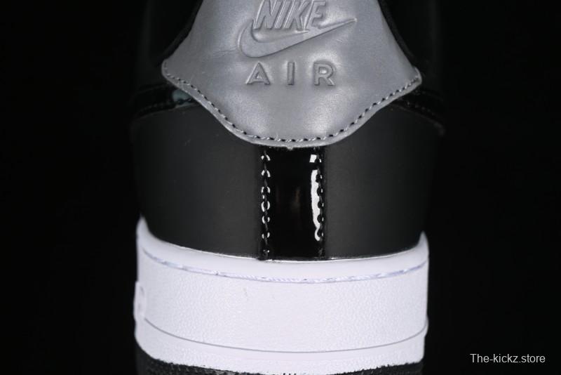 Nike Air Force 1 '07 Low Patent Leather All Black Casual Sneakers - AH6827-001
