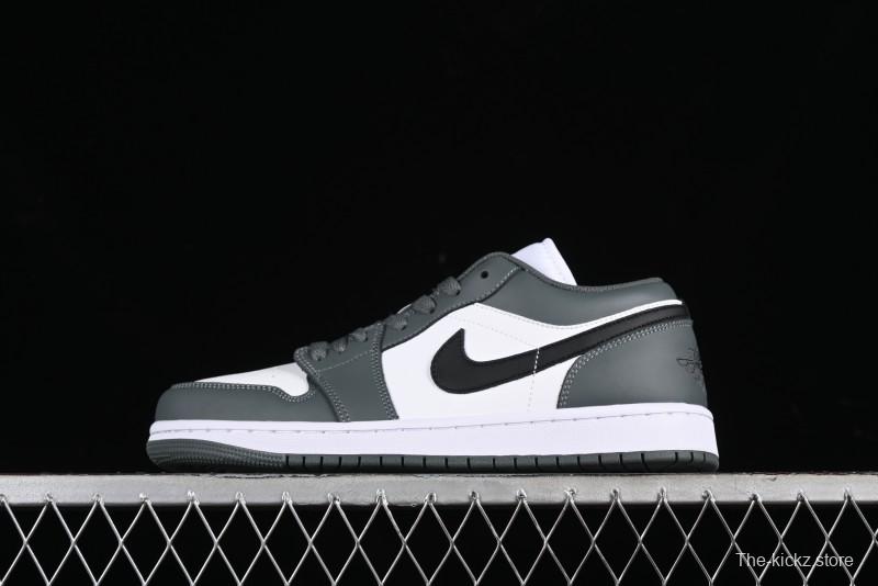 Nike Air Jordan 1 Low AJ1 Black Grey Low-Top Lifestyle Basketball Shoes - 553560-152