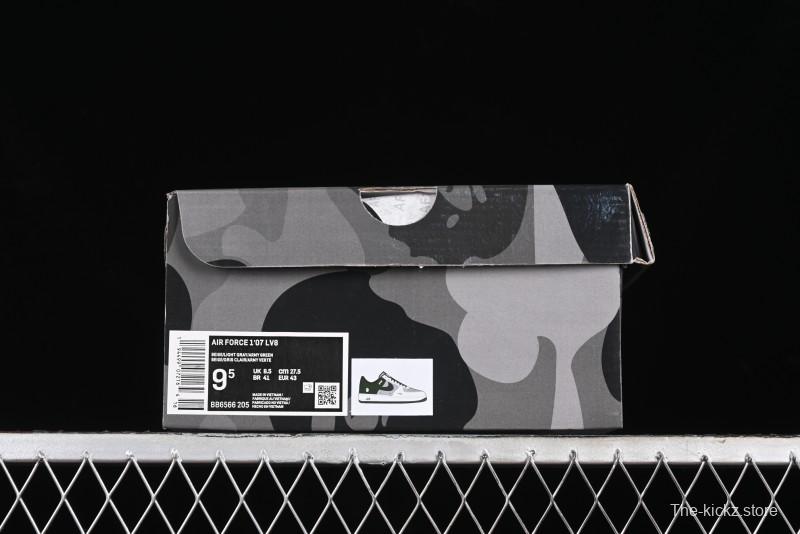 Nike Air Force 1 '07 Low Bape Collaboration - Dark Green Grey Low Top Casual Sneakers BB6566-205