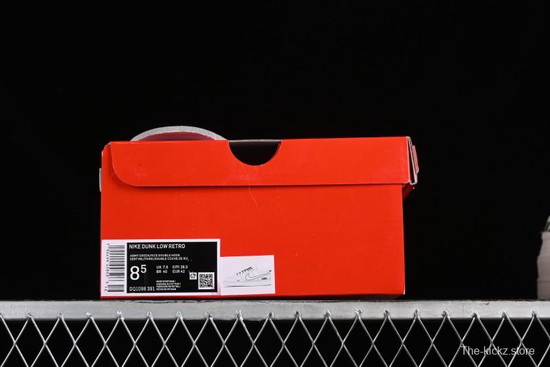 Nike SB Dunk Low Supreme Collaboration - Off-White Green Check Anniversary Customized Low-Top Casual Skate Shoes - DQ1098-391