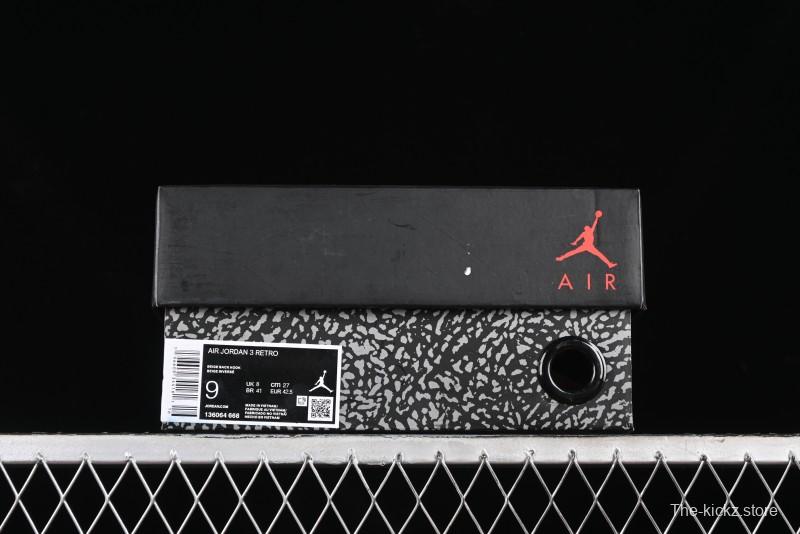 Nike Air Jordan 3 Retro Cactus Jack Collaboration High-Top Basketball Shoes with Soft Napa Leather and Visible Air Cushion - 136064-668