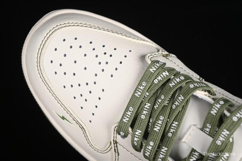 Nike Air Jordan 1 Low Retro Basketball Shoes in Off-White Olive Green - CF3688-019