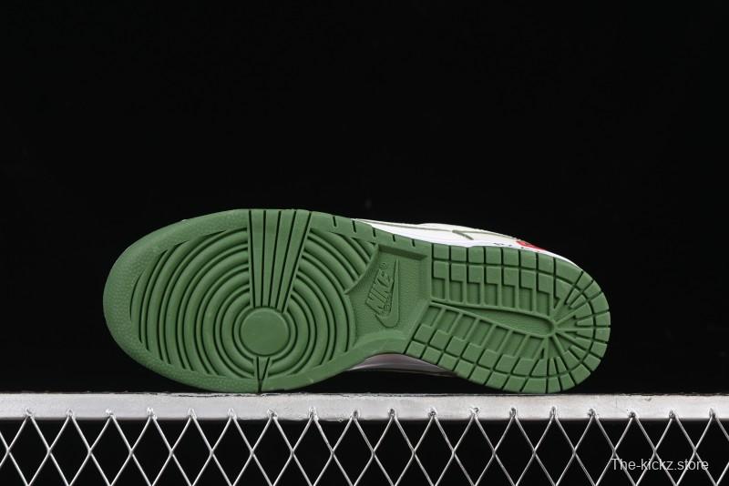 Nike SB Dunk Low Comme des Garçons Collaboration - Woven Beige White Swoosh Anniversary Custom Low-Top Casual Skate Shoes - KK1888-010