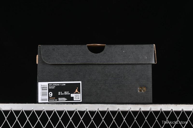 Nike Air Jordan 1 Low Retro Basketball Shoes in Black/Blue - 553558-042