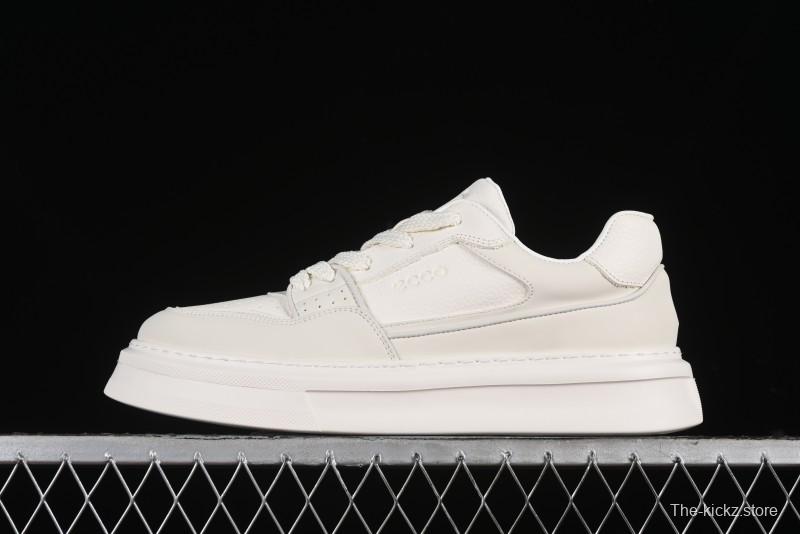 ECCO 2024 New Fashion Simple Versatile Genuine Leather White Sneakers - 61881301002