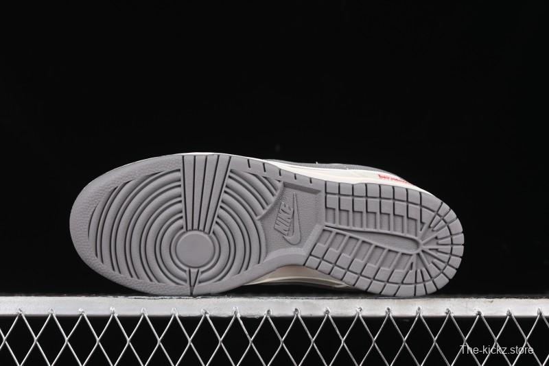 Nike SB Dunk Low Supreme Collaboration - Beige Canvas Swoosh Anniversary High-End Custom Low-Top Casual Sneakers - XX2025-108