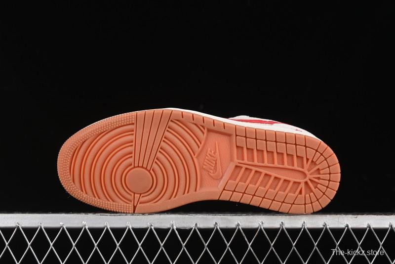 Nike Air Jordan 1 Low Stussy Collaboration - Pink Pig Retro Low-Top Basketball Shoes - SJ9950-023