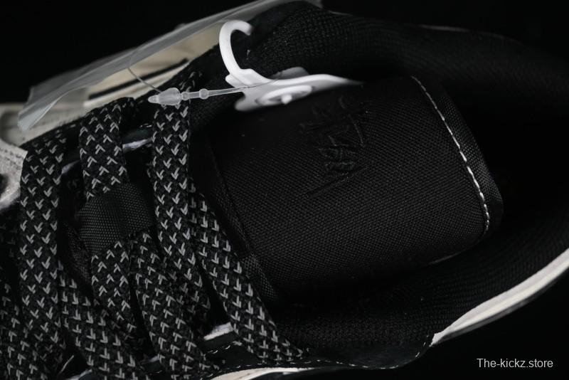 Nike Air Jordan 1 Low Stussy Collaboration - Silver Trim Black Swoosh Retro Basketball Shoes - SJ9950-026