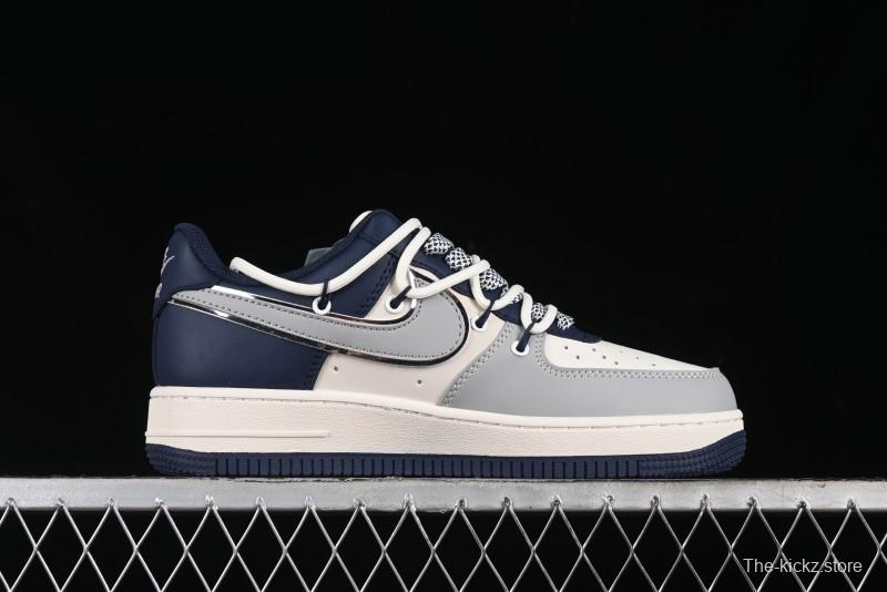 Nike Air Force 1 '07 Low The North Face Collaboration - Grey Blue Drawstring Low-Top Casual Sneakers - SJ1198-700