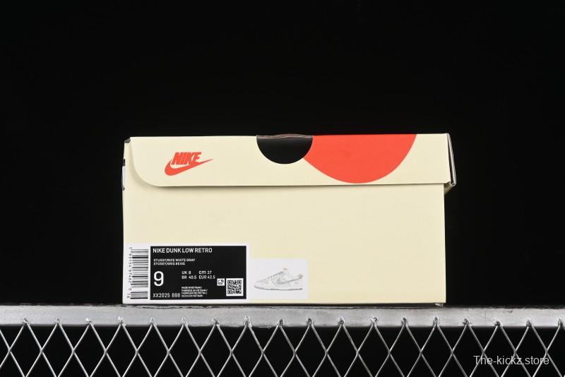 Nike SB Dunk Low Stussy Collaboration - Off White Grey Pig Anniversary Custom Low-Top Casual Skate Shoes - XX2025-888