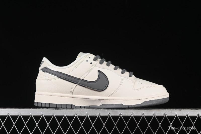 Nike SB Dunk Low Carhartt Collaboration - Off White Grey Swoosh Anniversary Custom Low-Top Casual Skate Shoes - SJ1089-006