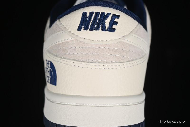 Nike SB Dunk Low The North Face Collaboration - Grey Pigskin White Swoosh Anniversary Custom Low-Top Casual Skate Shoes - KK1333-006