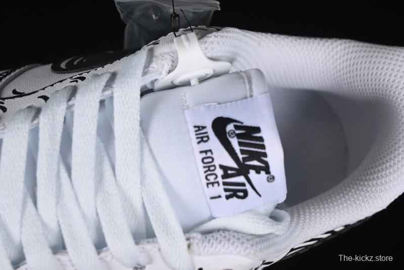 Nike Air Force 1 '07 Low Custom Casual Sneakers with Black and White Manga-Style Hand-Drawn Function Formulas - CT7724-111