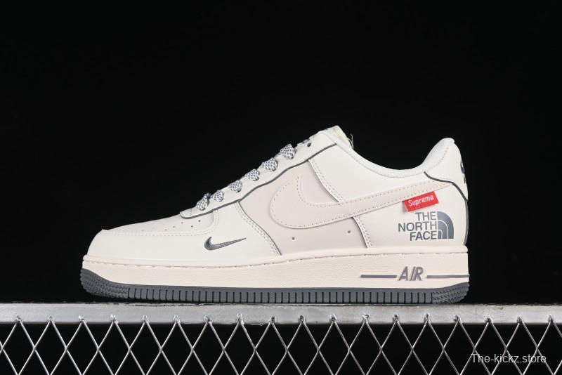 Nike Air Force 1 '07 Low Supreme The North Face Collaboration - Beige Grey Low-Top Casual Sneakers - XZ1996-710
