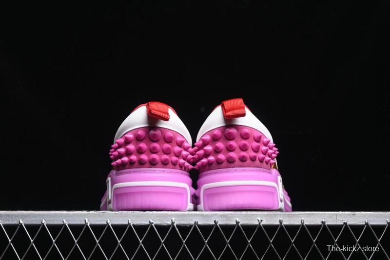Christian Louboutin Funnyto Flat French Luxury Brand Low-Top Sneakers in Purple Color Block - X.D4
