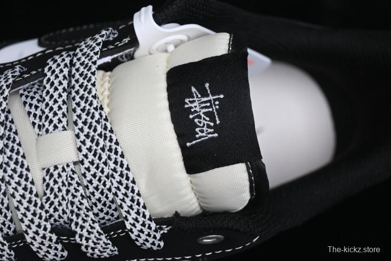 Nike Air Force 1 '07 Low Stussy Collaboration - Black White Double Swoosh Red Tag Low-Top Casual Sneakers - SJ6698-012