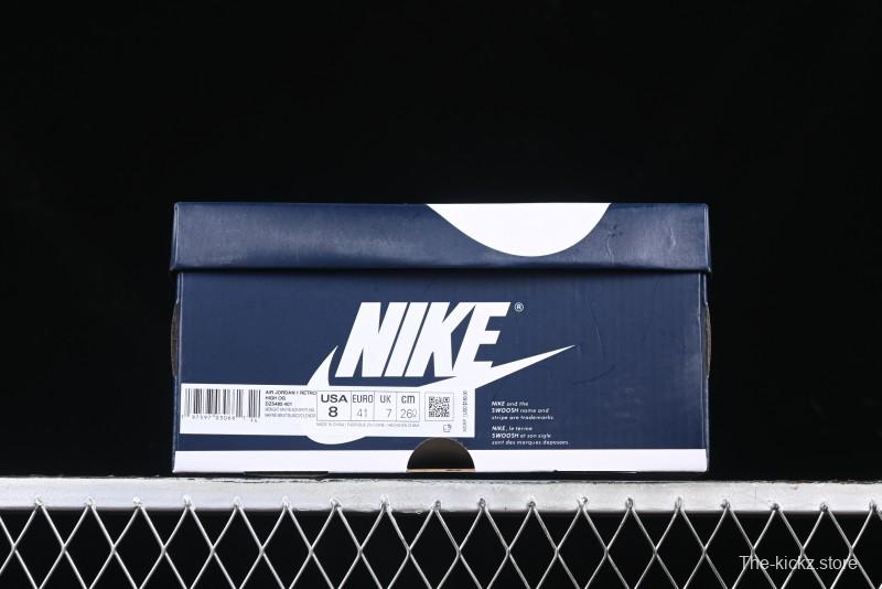 Nike Air Jordan 1 High OG "Midnight Navy" Basketball Shoes with Full Leather Construction - DZ5485-401