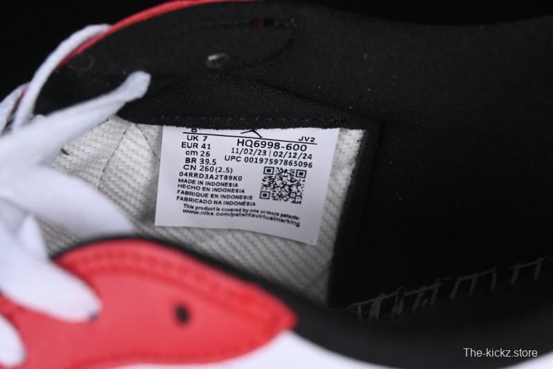 Nike Air Jordan 1 Low AJ1 White Red Black Hook Casual Sneakers - HQ6998-600