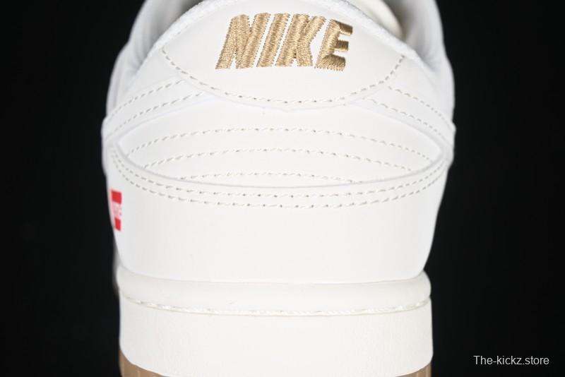Nike SB Dunk Low Supreme Collaboration Two-Tone Khaki Anniversary High-End Custom Low-Top Casual Skate Shoes - BB8675-111