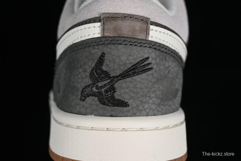 Nike Air Jordan 1 Low "Snkrs Day" Casual Sneakers with Grey Toe Design - FD0399-004