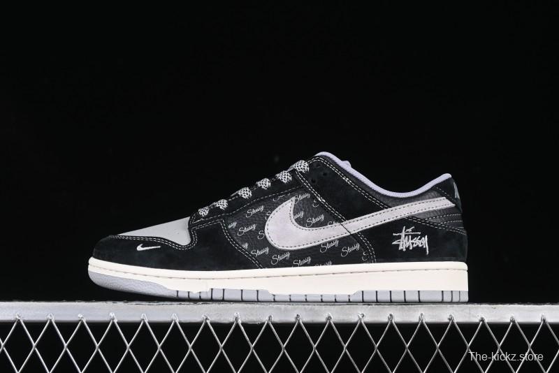 Nike SB Dunk Low Stussy Shadow Grey Anniversary Custom Low-Top Casual Skate Shoes - XX3168-201