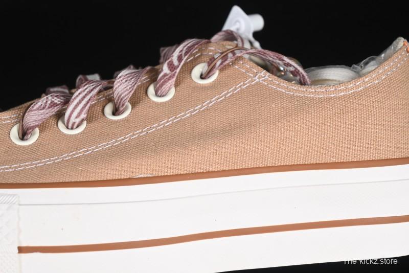 Converse All Star Platform Sneakers in Coffee Bean Milk Tea Color with OrthoLite Insole and Thick Sole for Height Boost - A11619C