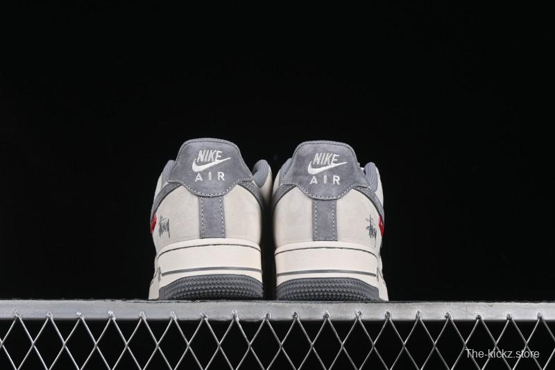 Nike Air Force 1 '07 Low Stussy Collaboration Dual-Tone Beige Low-Top Casual Sneakers - SJ6698-024