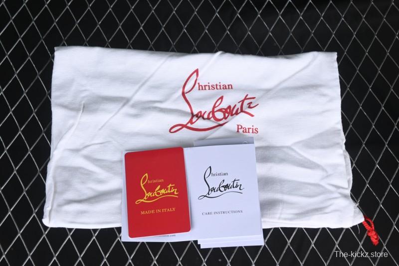 Christian Louboutin Funnyto Flat Comfortable Fashion Low-Top Sneakers with Raw Ice Blue Sole - X.D4