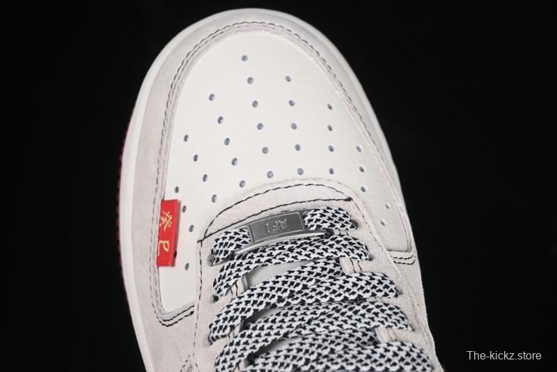 Nike Air Force 1 '07 Low Supreme Snake Year Limited Edition Black Snake Swoosh Low-Top Casual Sneakers - HH7518-033