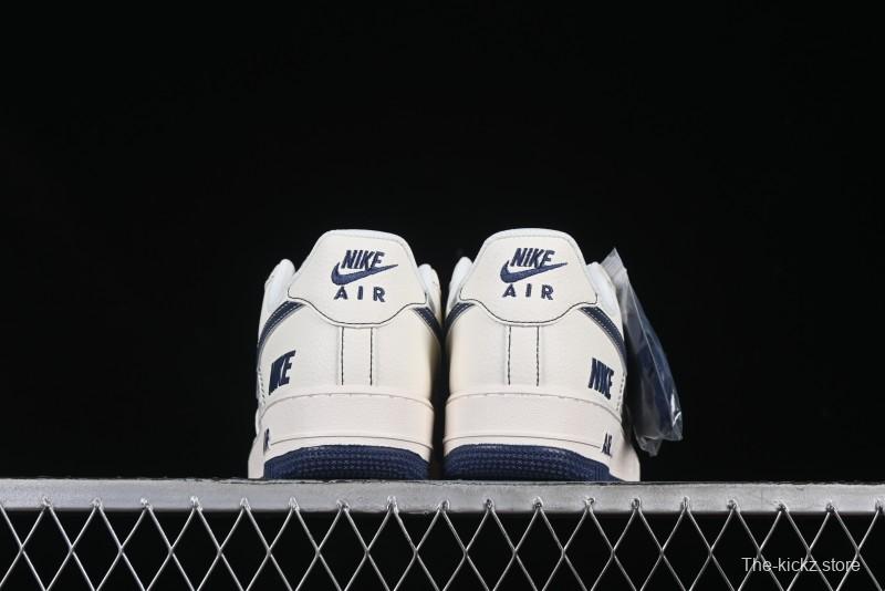 Nike Air Force 1 'Wave Swoosh' Edition – White & Navy**