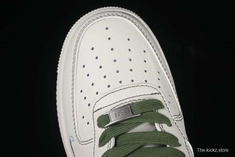Nike Air Force 1 '07 Low Stussy Collaboration Dual-Tone Beige Green Casual Sneakers with Strap - XS1958-525