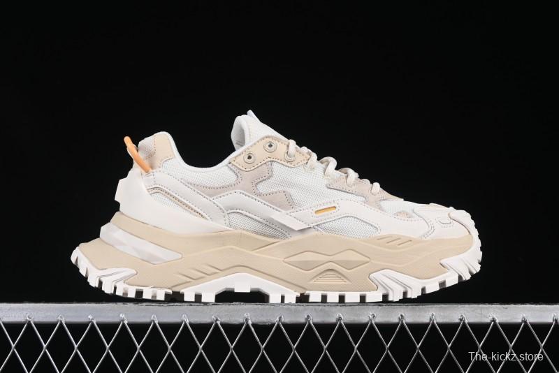 Men's Chunky Trail-Inspired Sneakers - Beige & White