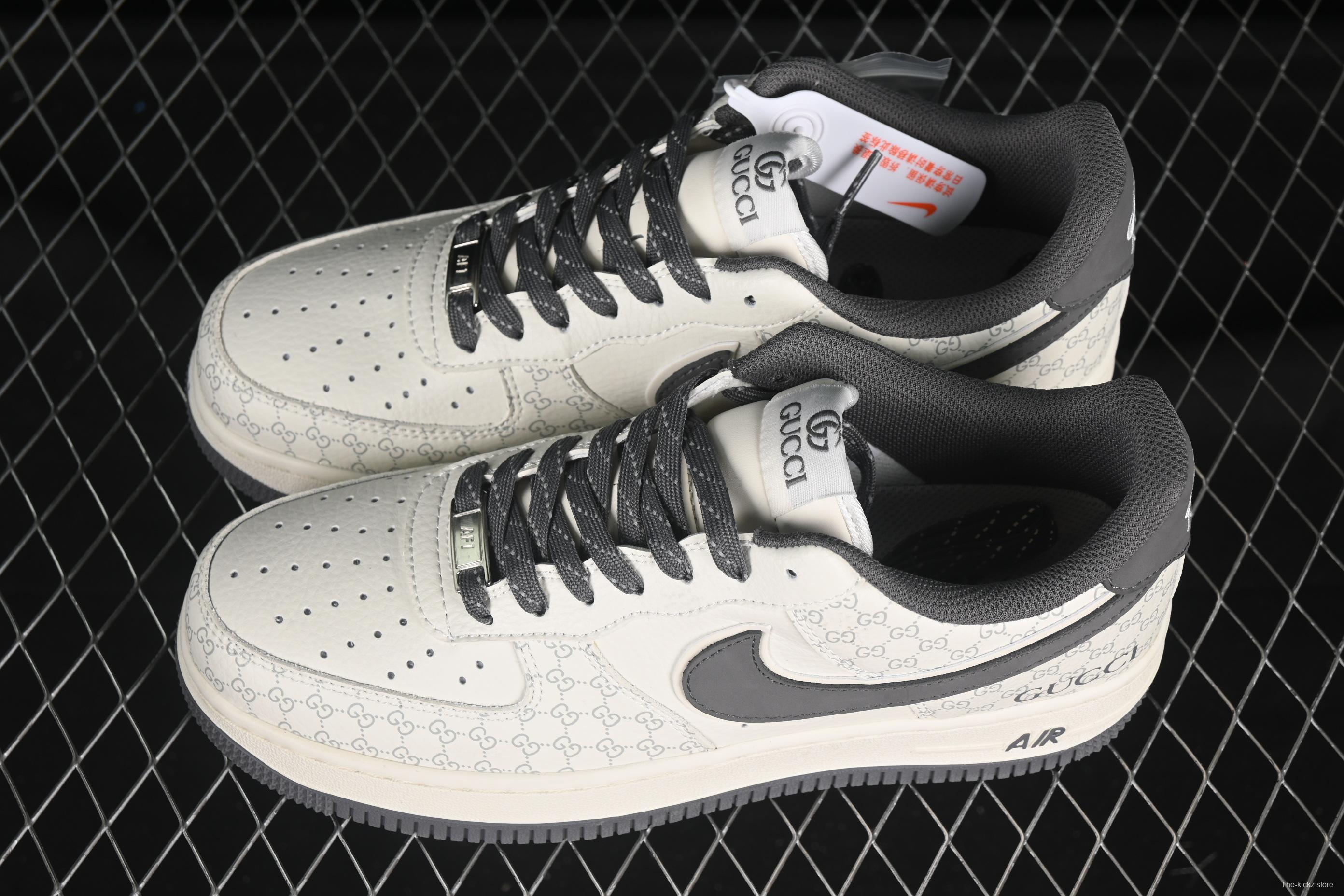 Nike Air Force 1 '07 Low Gucci Collaboration Classic Grey Pattern Casual Sneakers - CS5288-003