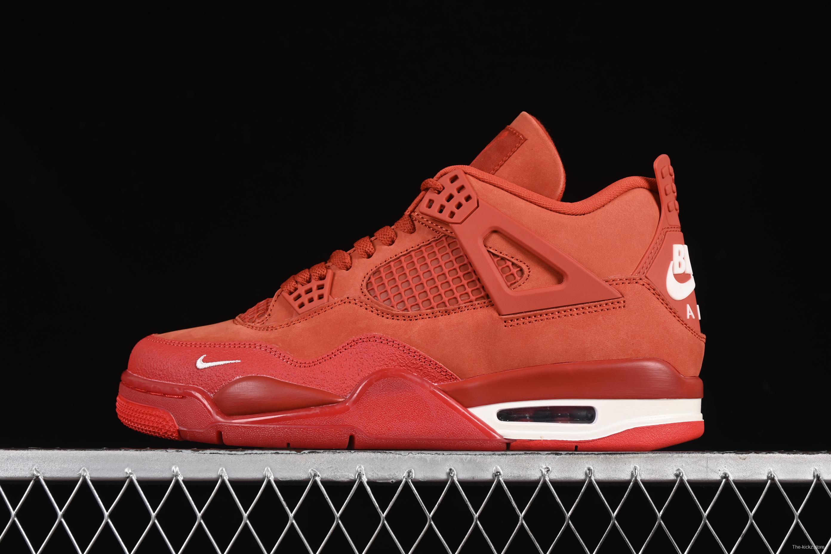 Nike Nigel Sylvester x Air Jordan 4 Retro OG "Brick By Brick" High-Top Sneakers with Suede and Leather Details - HF4340-800