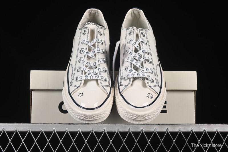 Converse Noritake x Chuck Taylor All Star 1970s Low Top Canvas Sneakers with Hand-Drawn Elements - A15788C